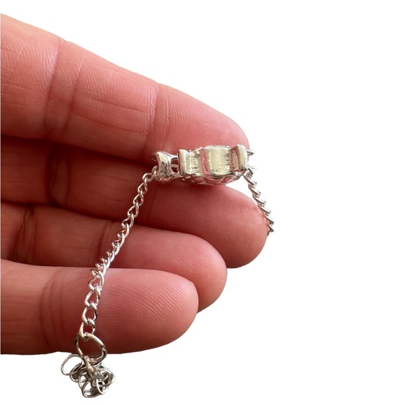 Silver Turtle Charm Adjustable Anklet - Picture 3 of 4